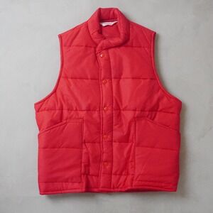 Vintage Warwick Puffer Vest Medium Mens 80s Red Nylon Quilted Made in USA